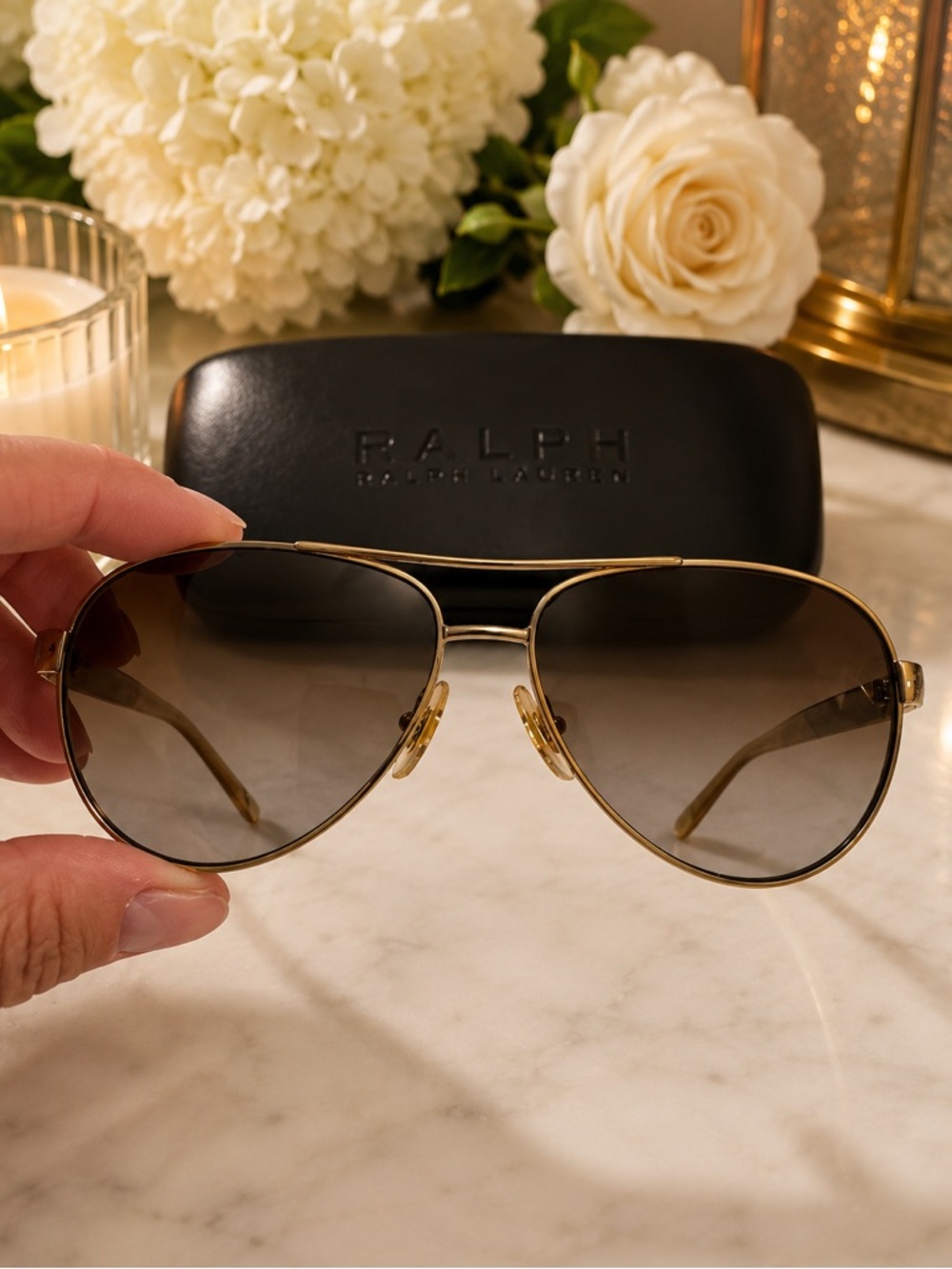 Ralph Lauren Polarized Aviator Sunglasses - Picture 3 of 6